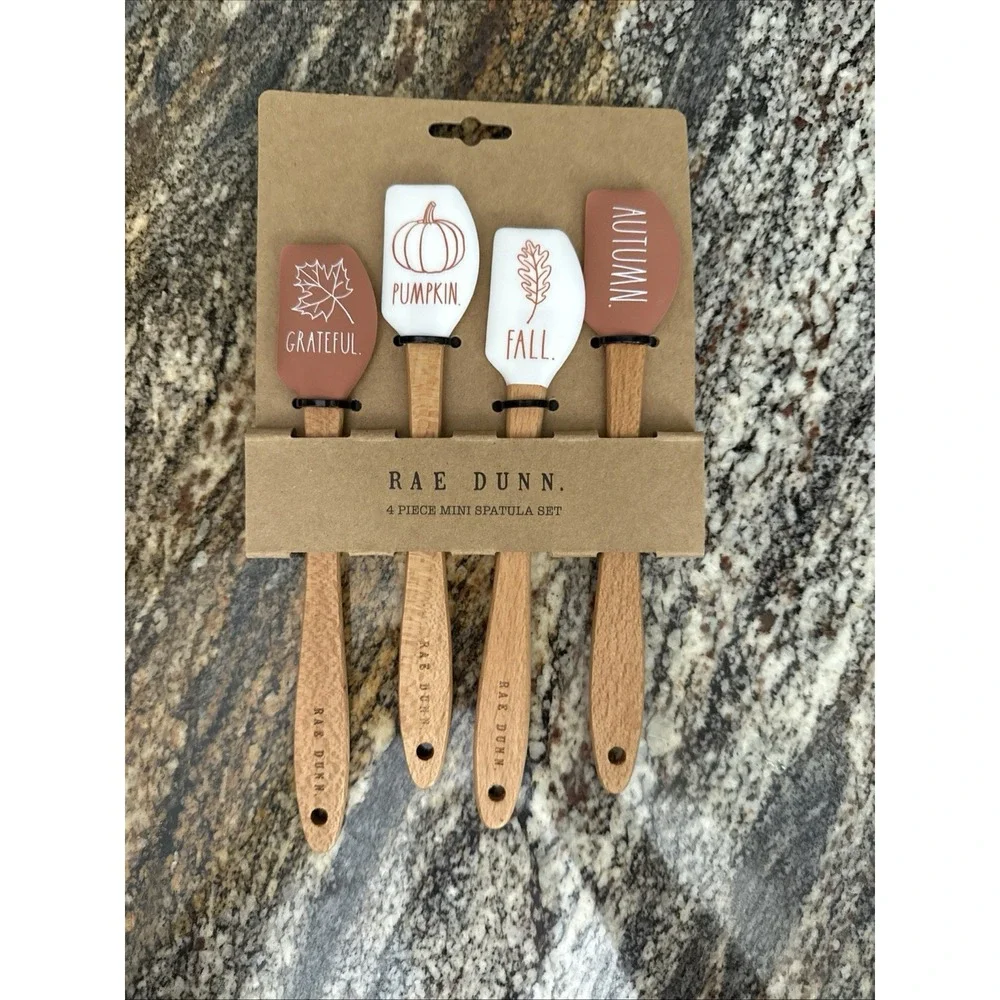 Rae Dunn Fall Thanksgiving 4 Piece Mini Spatula Set NEW 2020